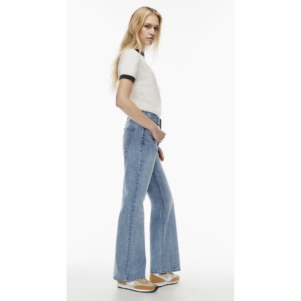 Aritzia Denim Forum Marianne Mid Loose Flare 28 X 32L Organic Cotton‎ NWT